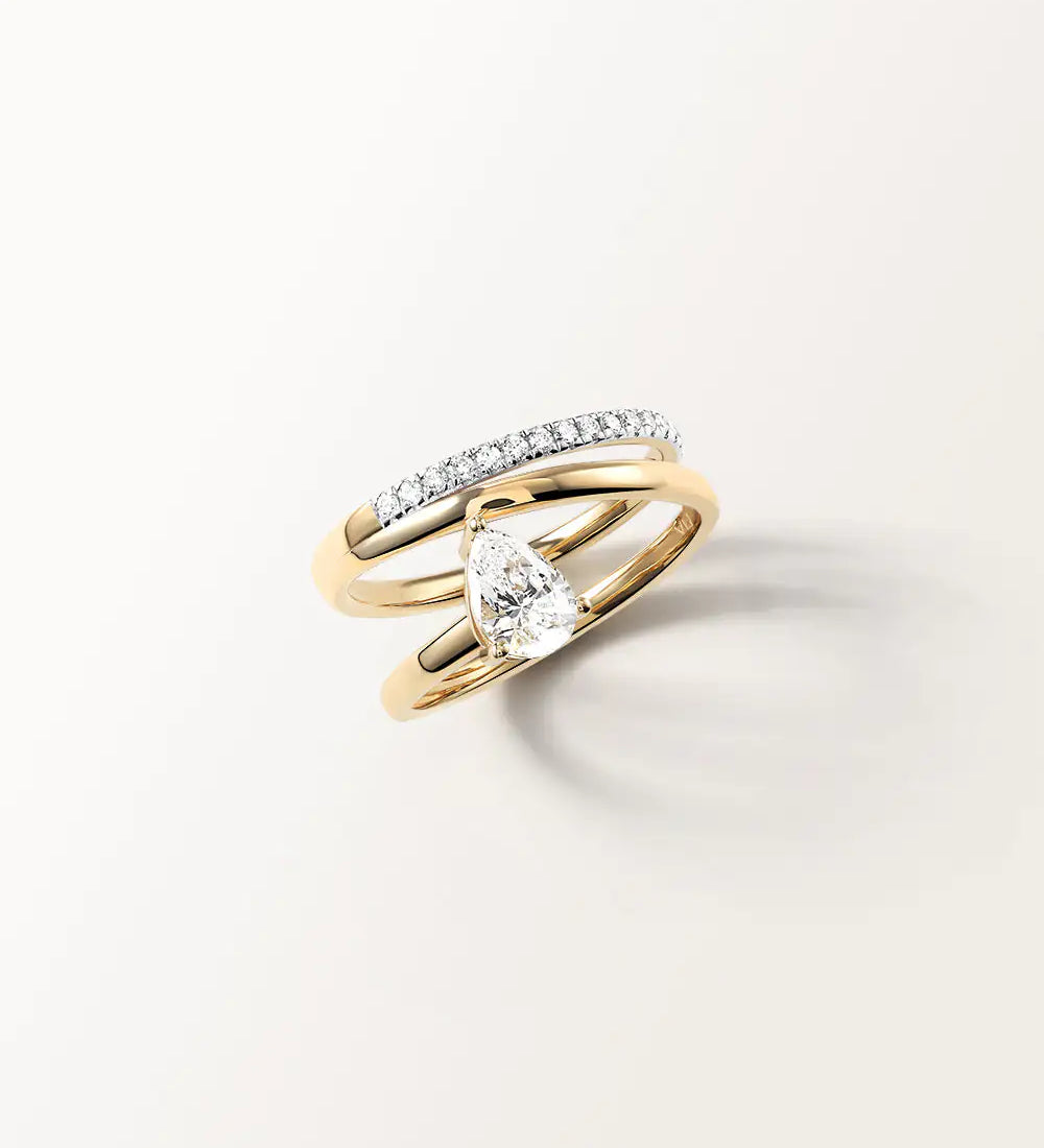 Bague Alba 0.85 carat en Or Jaune et diamant de synthèse