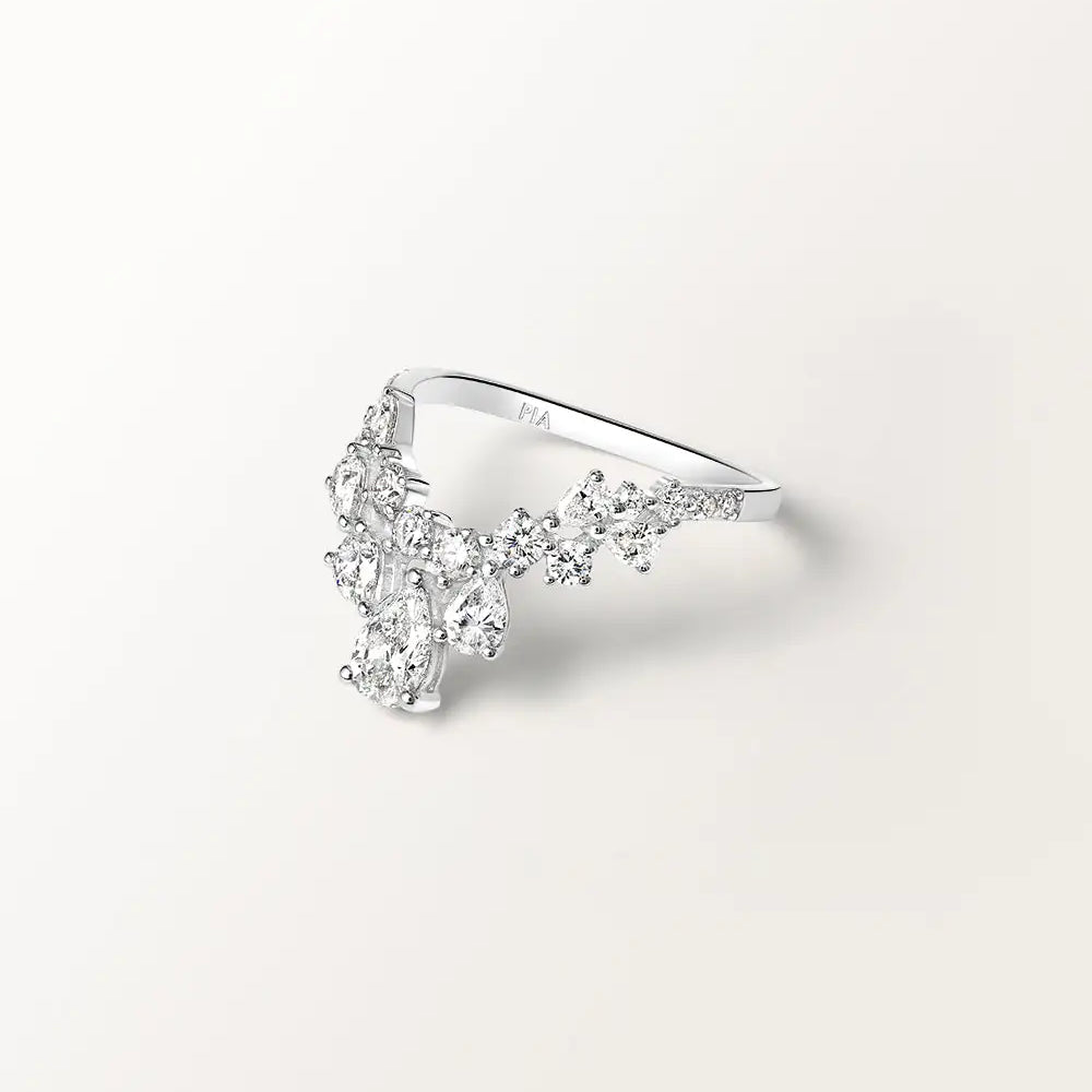 Bague Lou 1.36 carats en or blanc et diamant de synthèse