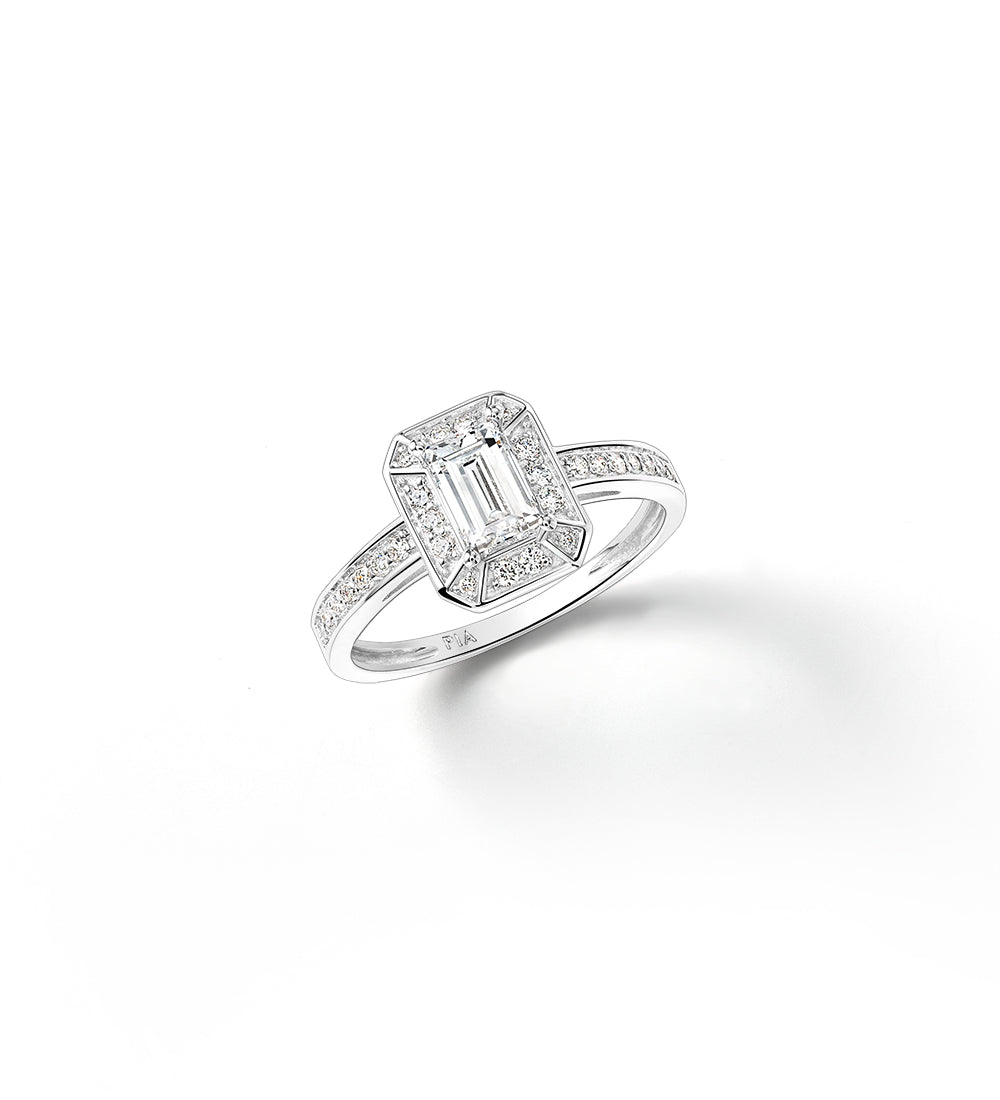 Bague Oriane 0.922 carat en Or Blanc