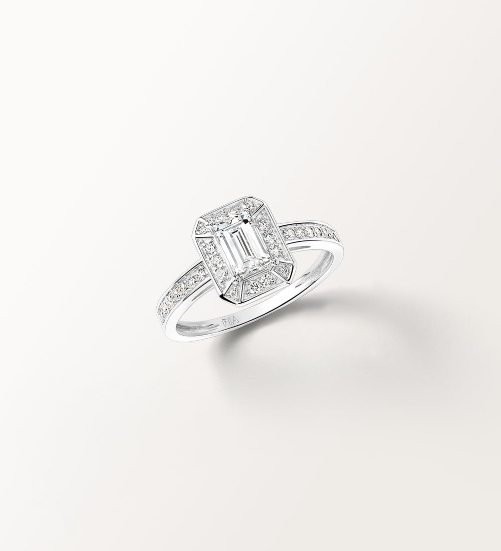 Bague Oriane 0.922 carat en Or Blanc et diamant de synthèse