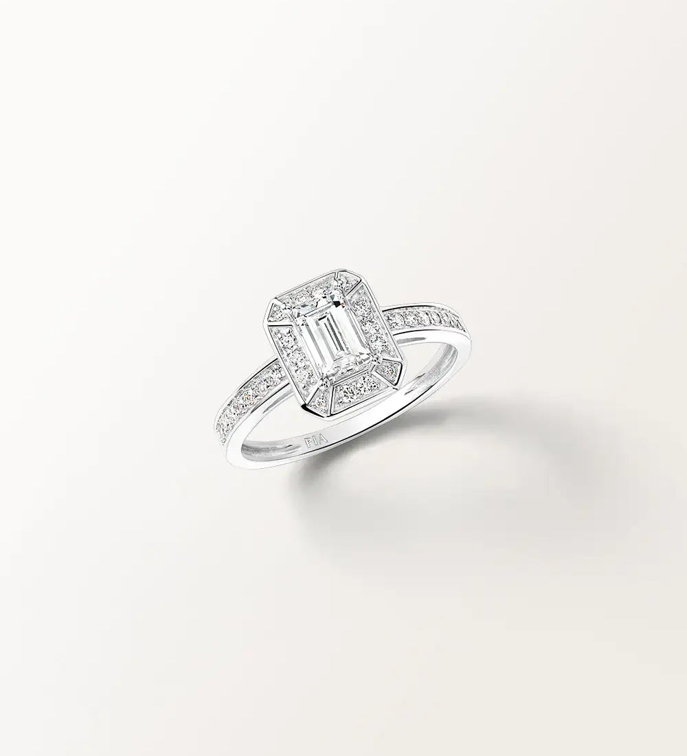 Bague Oriane 0.922 carat en Or Blanc et diamant de synthèse