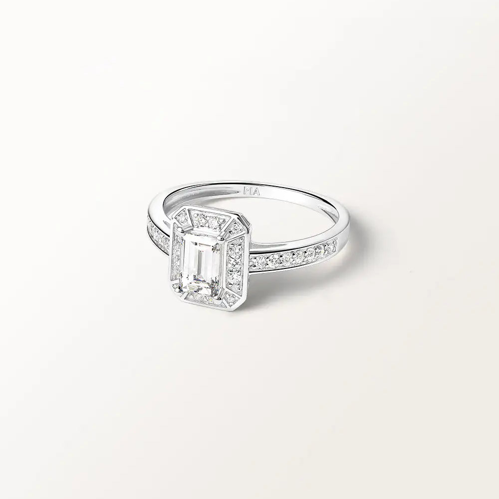 Bague Oriane 0.922 carat en Or Blanc et diamant de synthèse