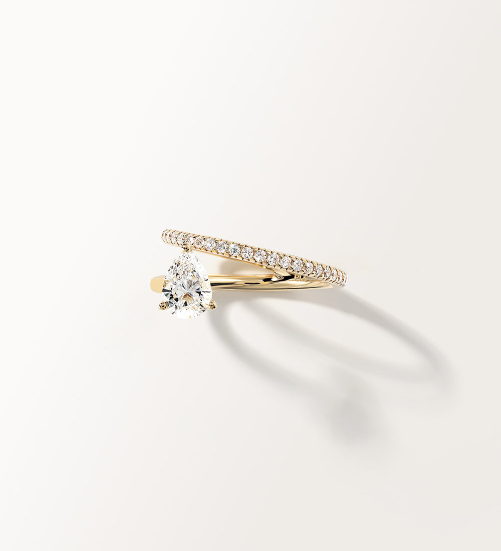 Bague Angélique 0.89 carat en Or Jaune et diamant de synthèse