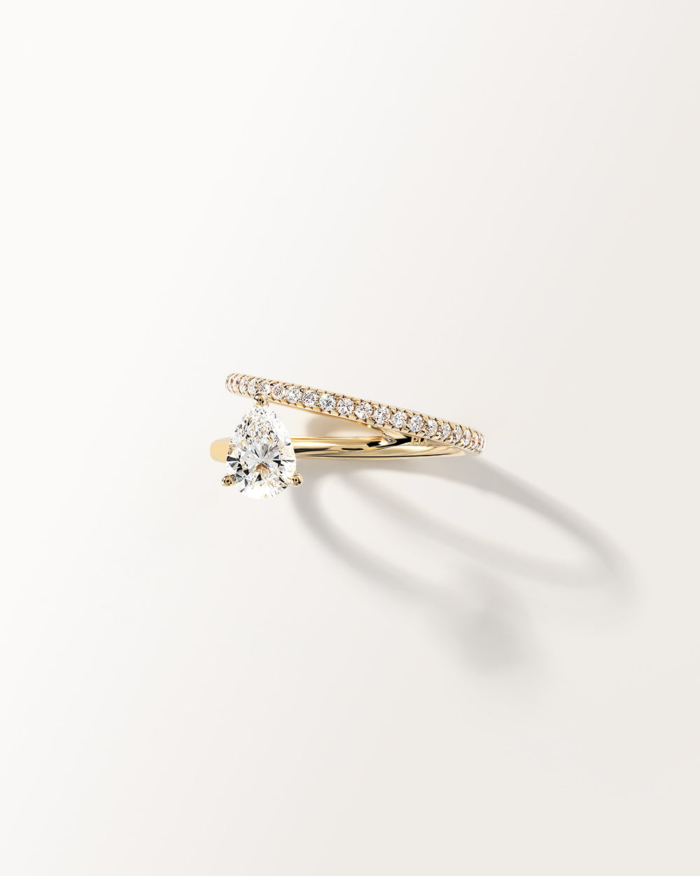 Bague Angélique 0.89 carat en Or Jaune et diamant de synthèse