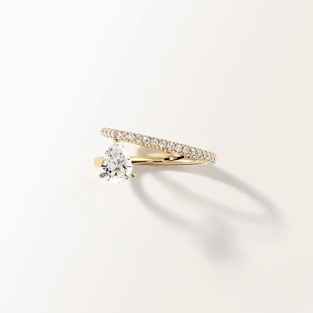 Bague Angélique 0.89 carat en Or Jaune et diamant de synthèse