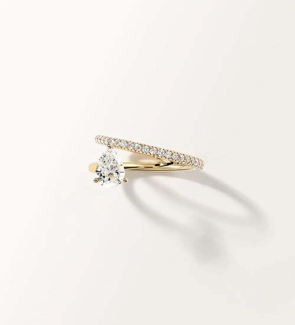 Bague Angélique 0.89 carat en Or Jaune et diamant de synthèse