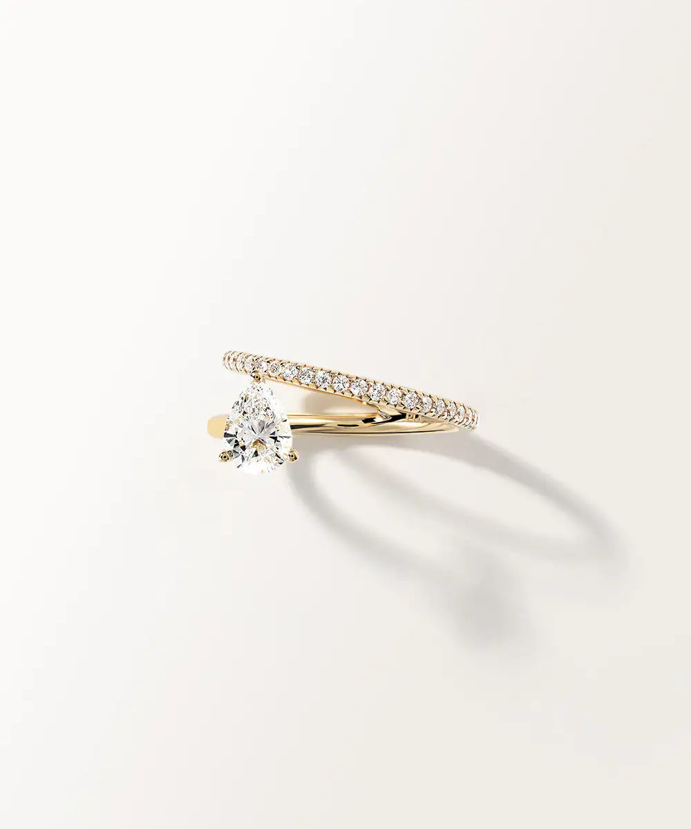 Bague Angélique 0.85 carat en Or Jaune et diamant de synthèse