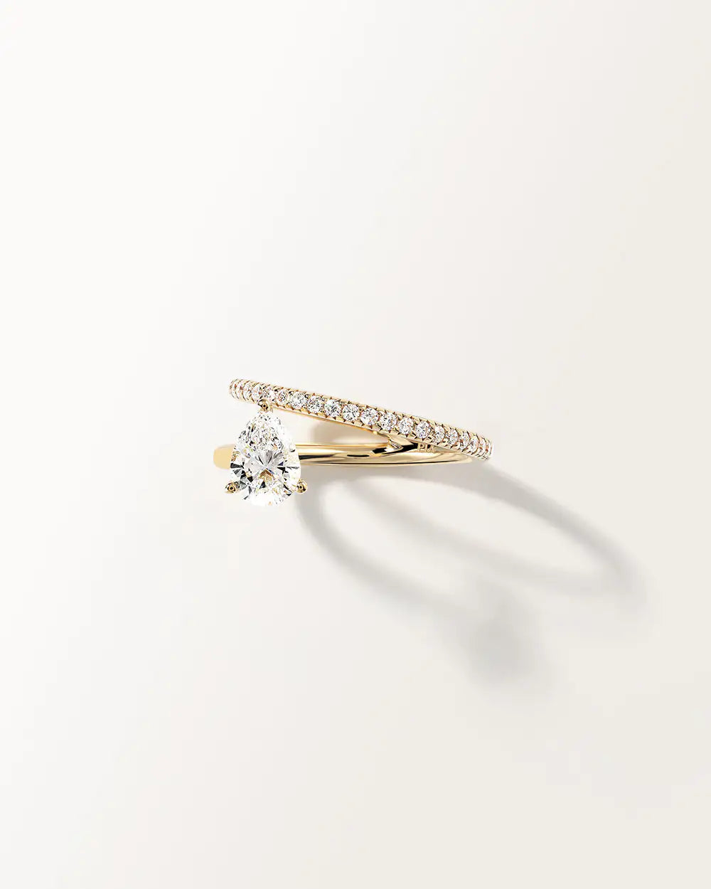 Bague Angélique 0.89 carat en Or Jaune et diamant de synthèse