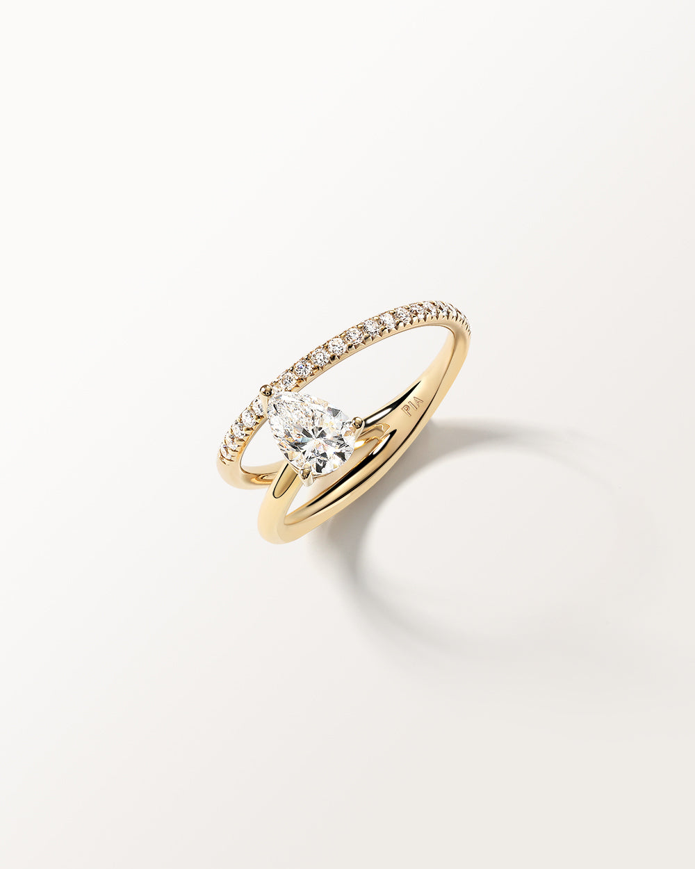 Bague Angélique 0.89 carat en Or Jaune et diamant de synthèse