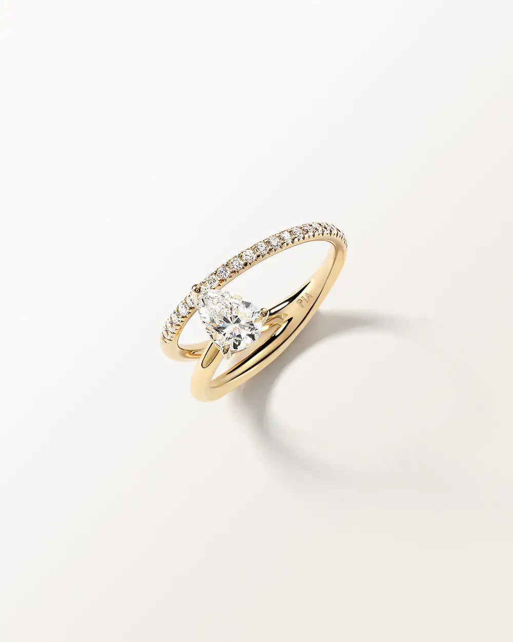 Bague Angélique 0.89 carat en Or Jaune et diamant de synthèse