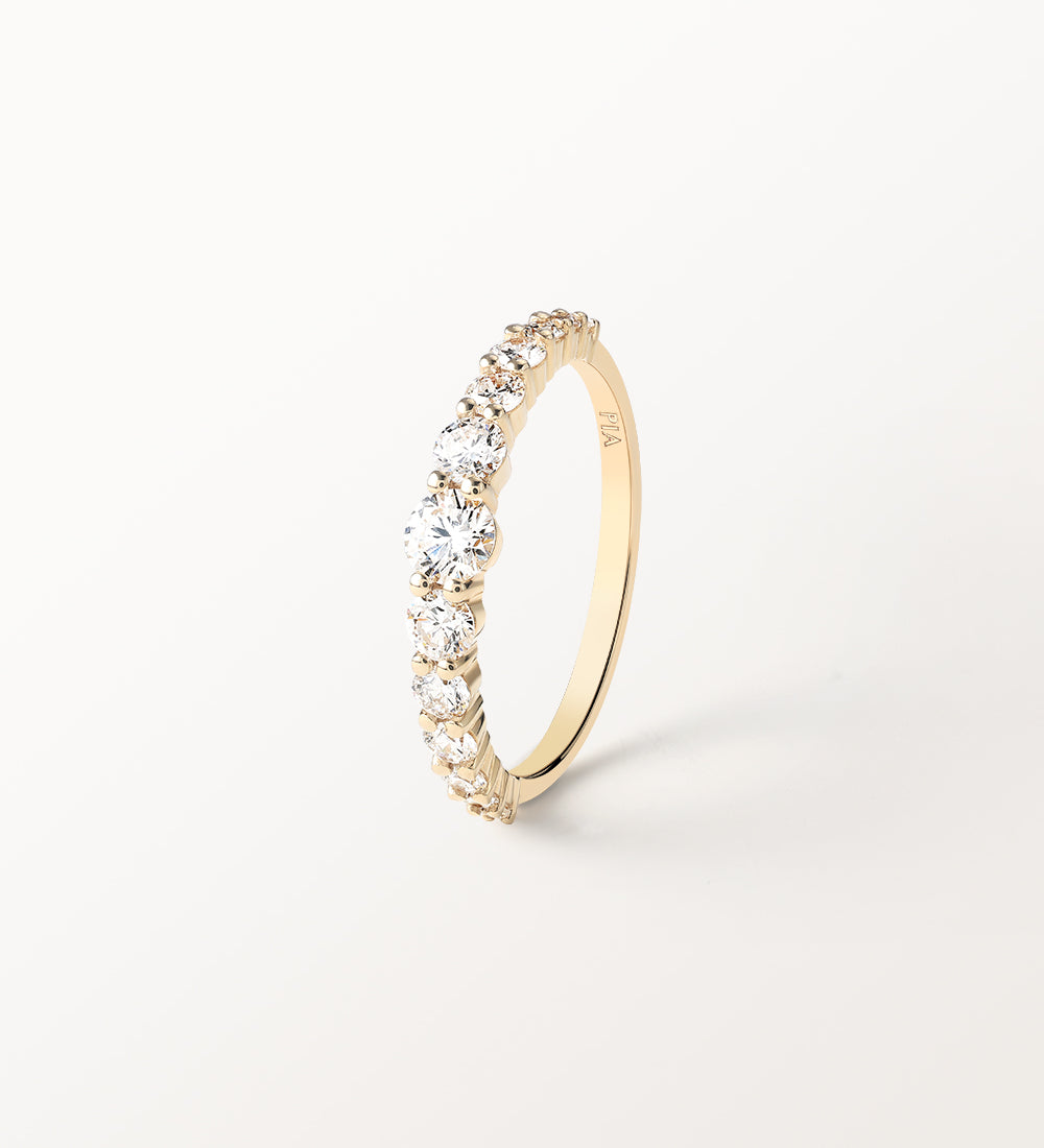 Bague Elya 1 carat en or jaune et diamant de synthèse