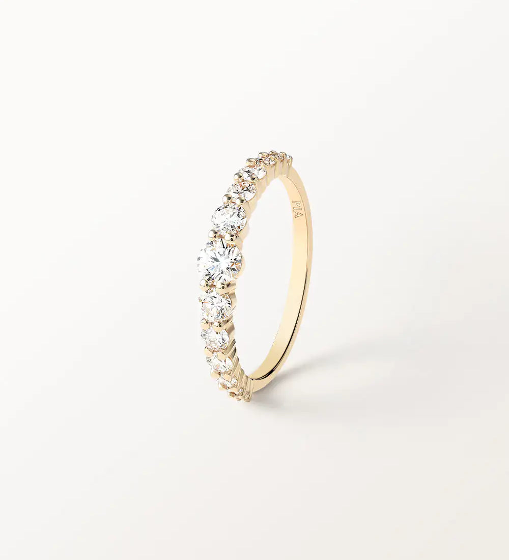 Bague Elya 1 carat en or jaune et diamant de synthèse