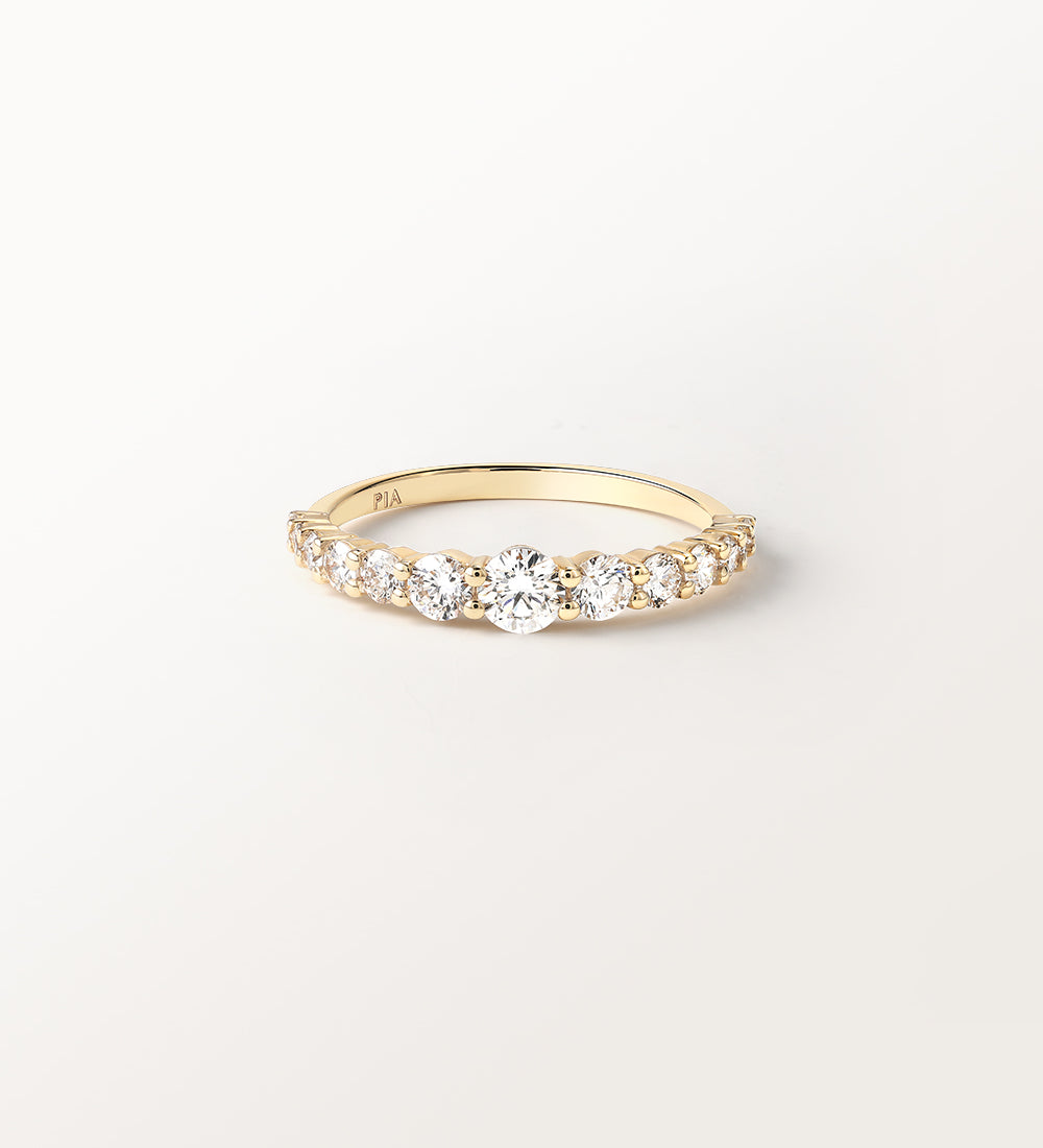 Bague Elya 1 carat en or jaune et diamant de synthèse