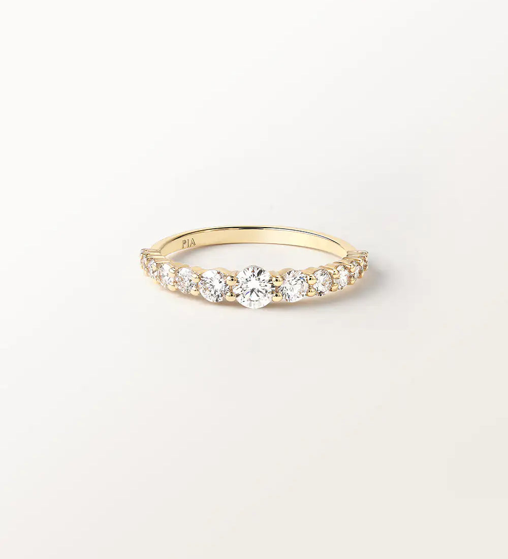 Bague Elya 1 carat en or jaune et diamant de synthèse