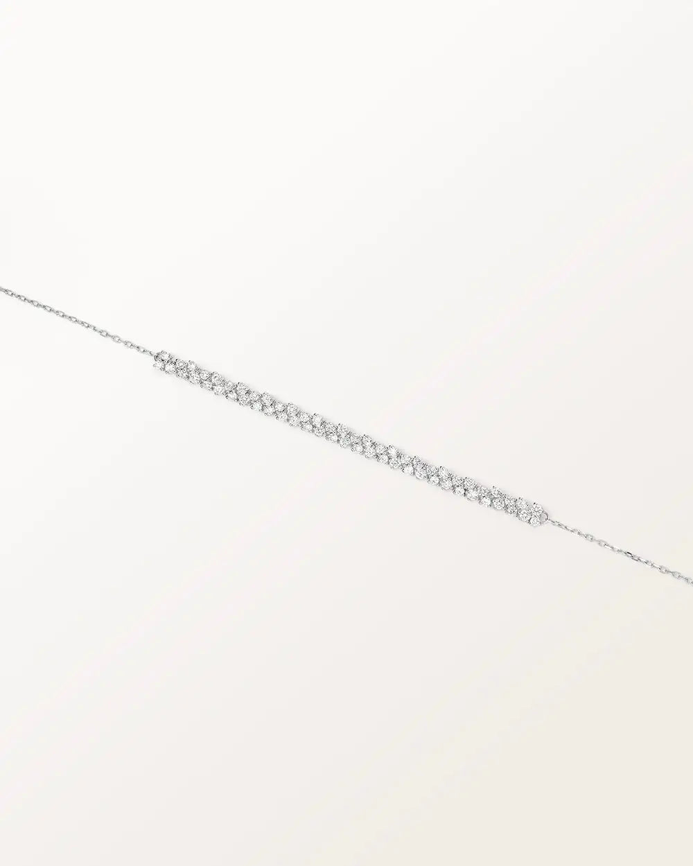 Bracelet Rivière 1 carat en or blanc et diamant de synthèse