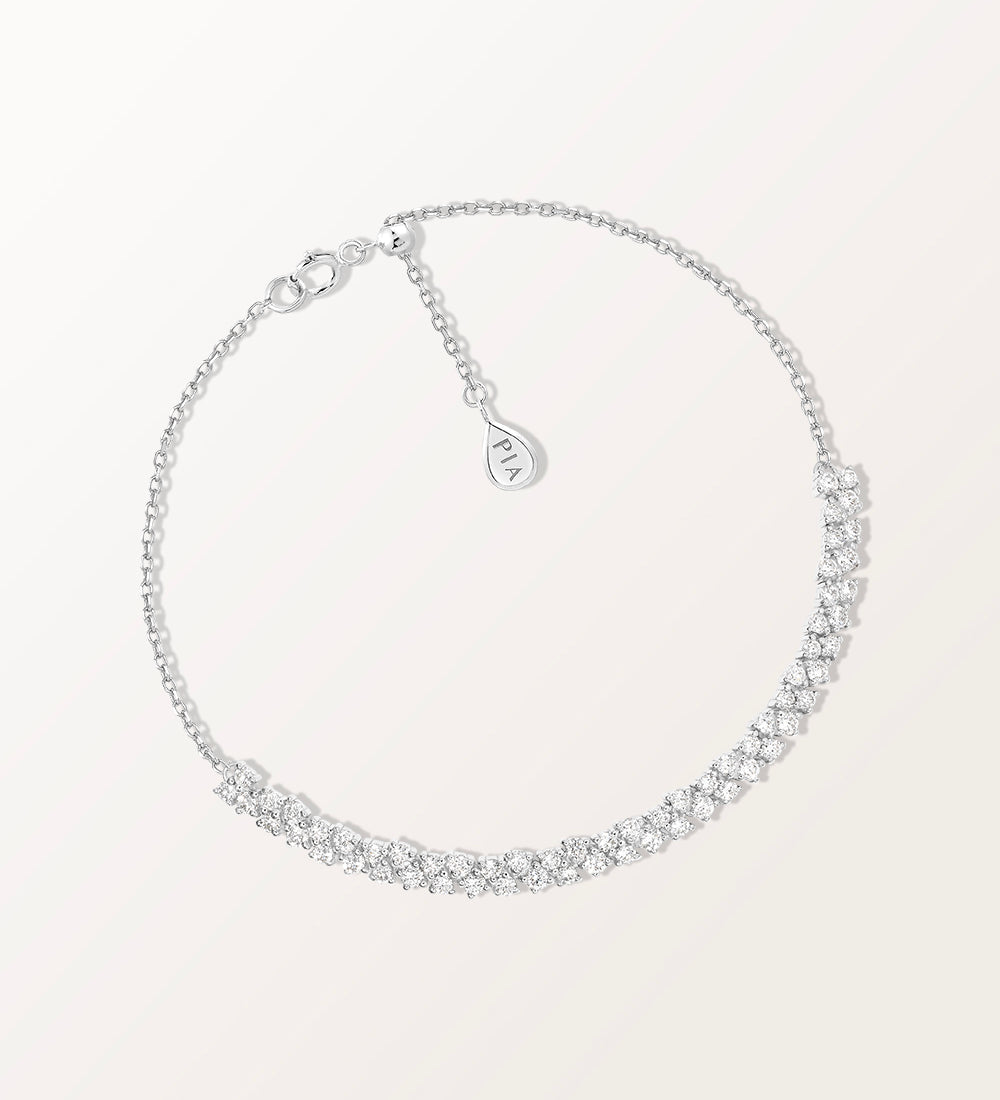 Bracelet Rivière 1 carat en or blanc et diamant de synthèse