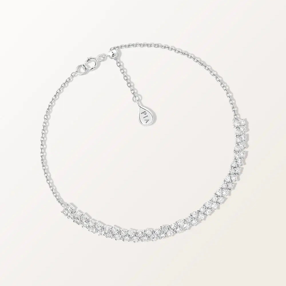 Bracelet Rivière 1 carat en or blanc et diamant de synthèse