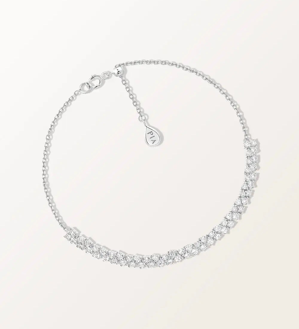 Bracelet Rivière 1 carat en or blanc et diamant de synthèse