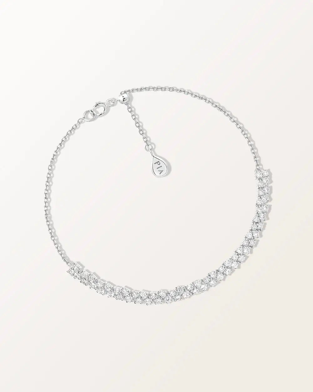 Bracelet Rivière 1 carat en or blanc et diamant de synthèse
