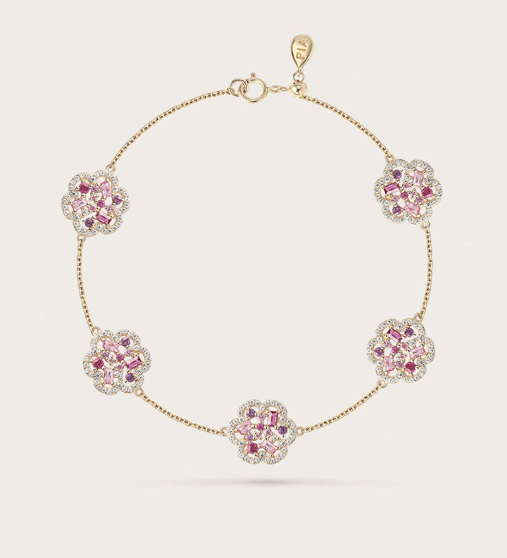 Bracelet Baby Flora Prune Or Jaune