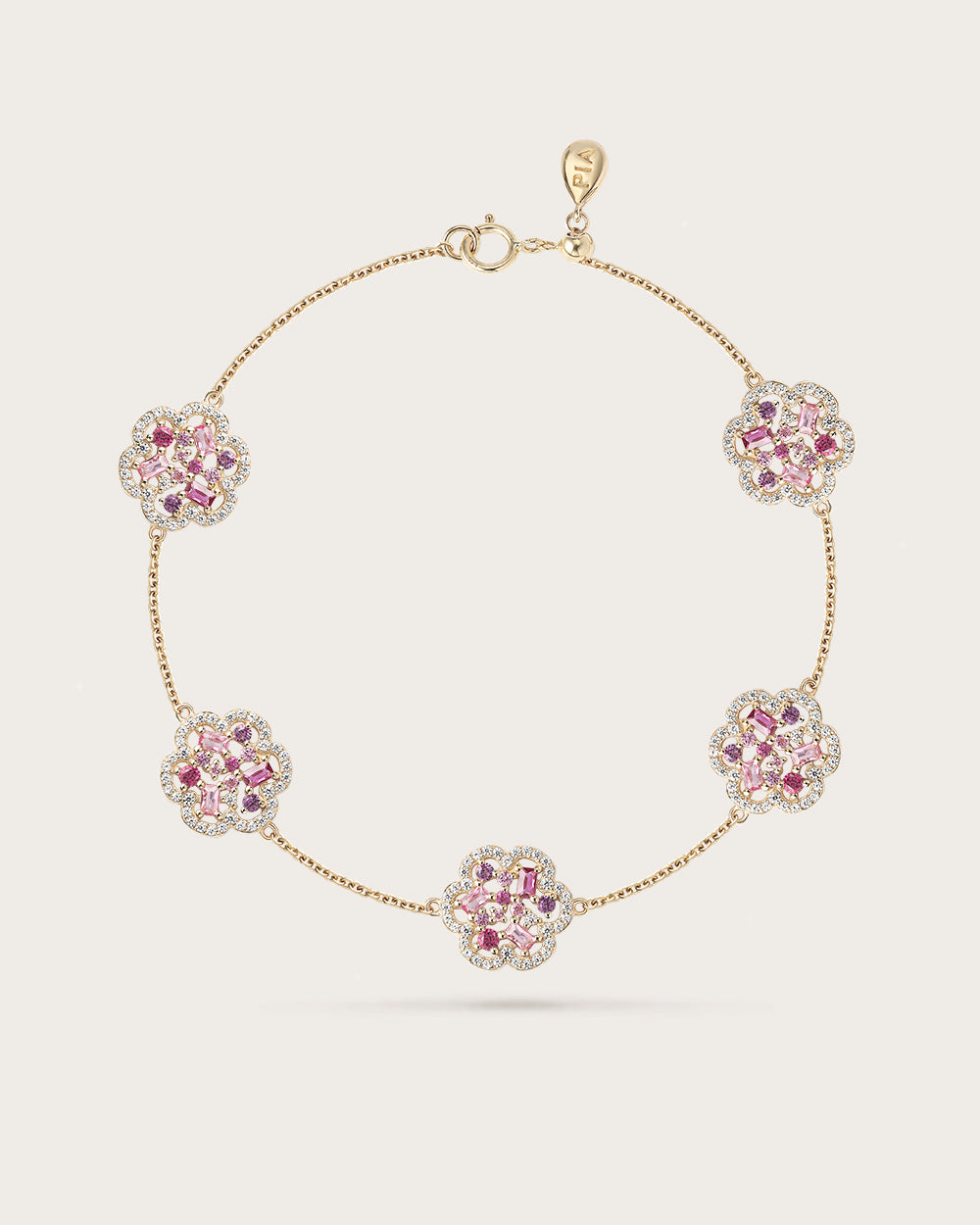 Bracelet Baby Flora Prune Or Jaune