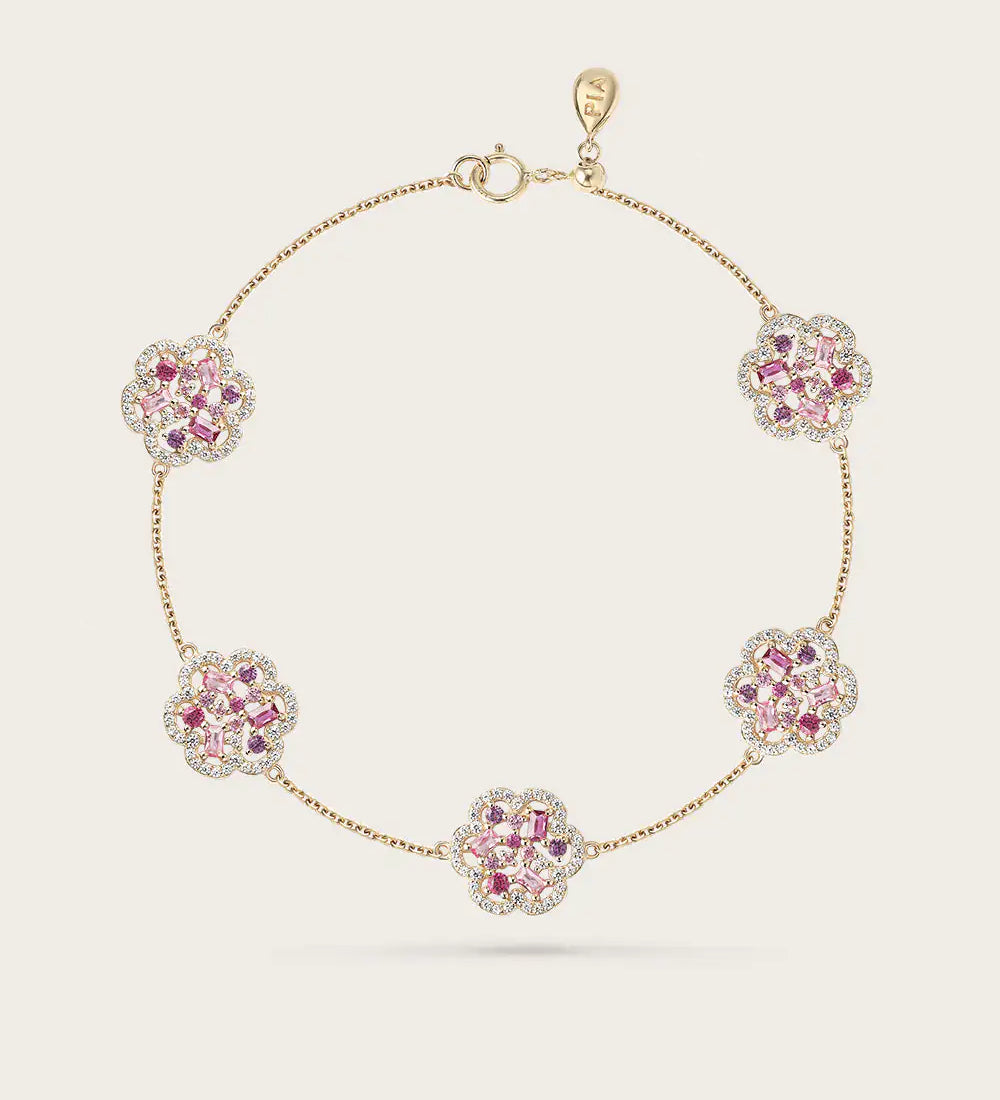 Bracelet Baby Flora Prune Or Jaune