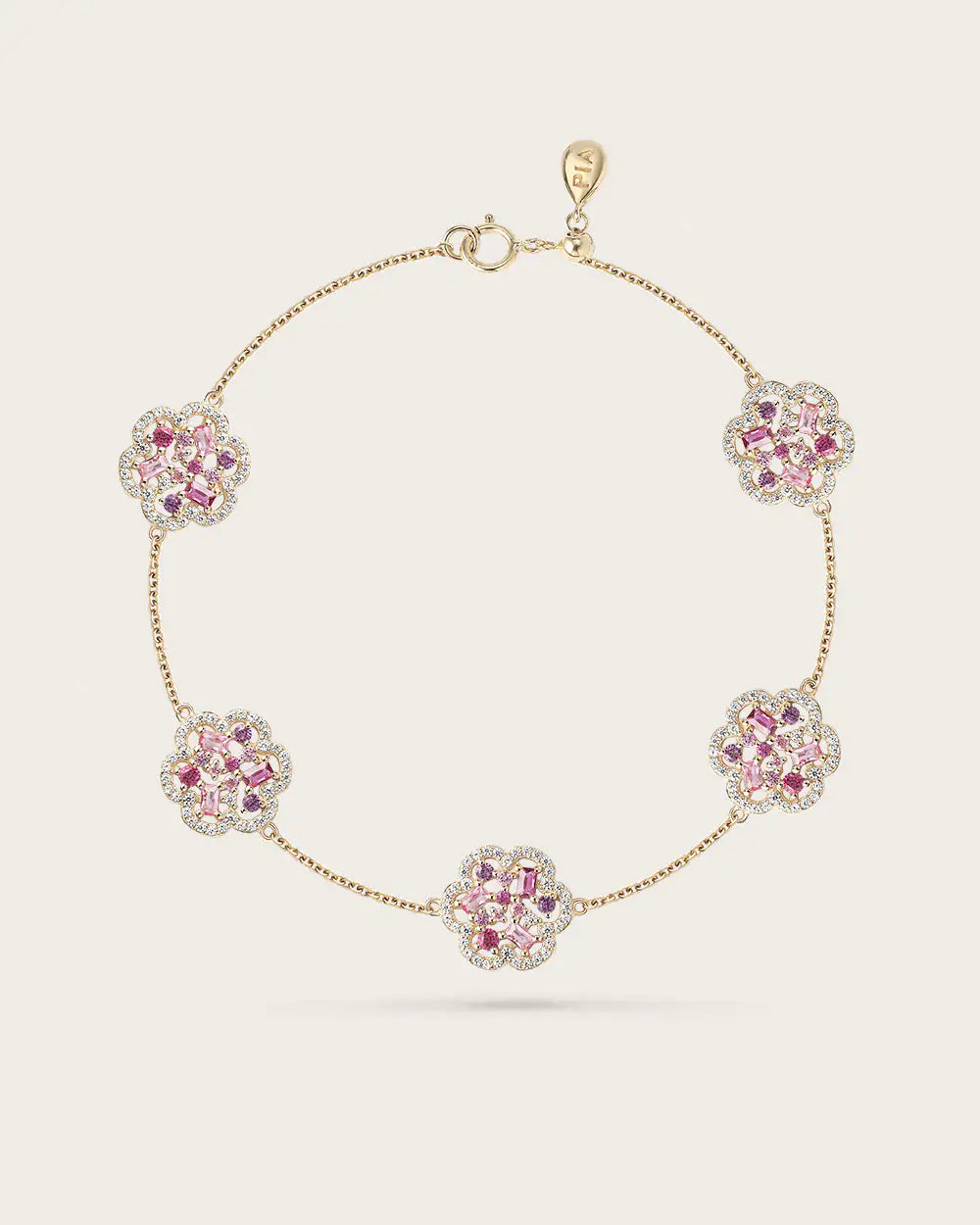Bracelet Baby Flora Prune Or Jaune