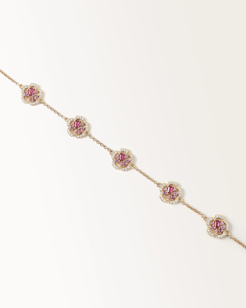 Bracelet Fiori Prune Or Jaune
