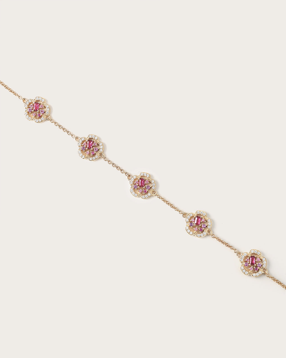 Bracelet Fiori Prune Or Jaune