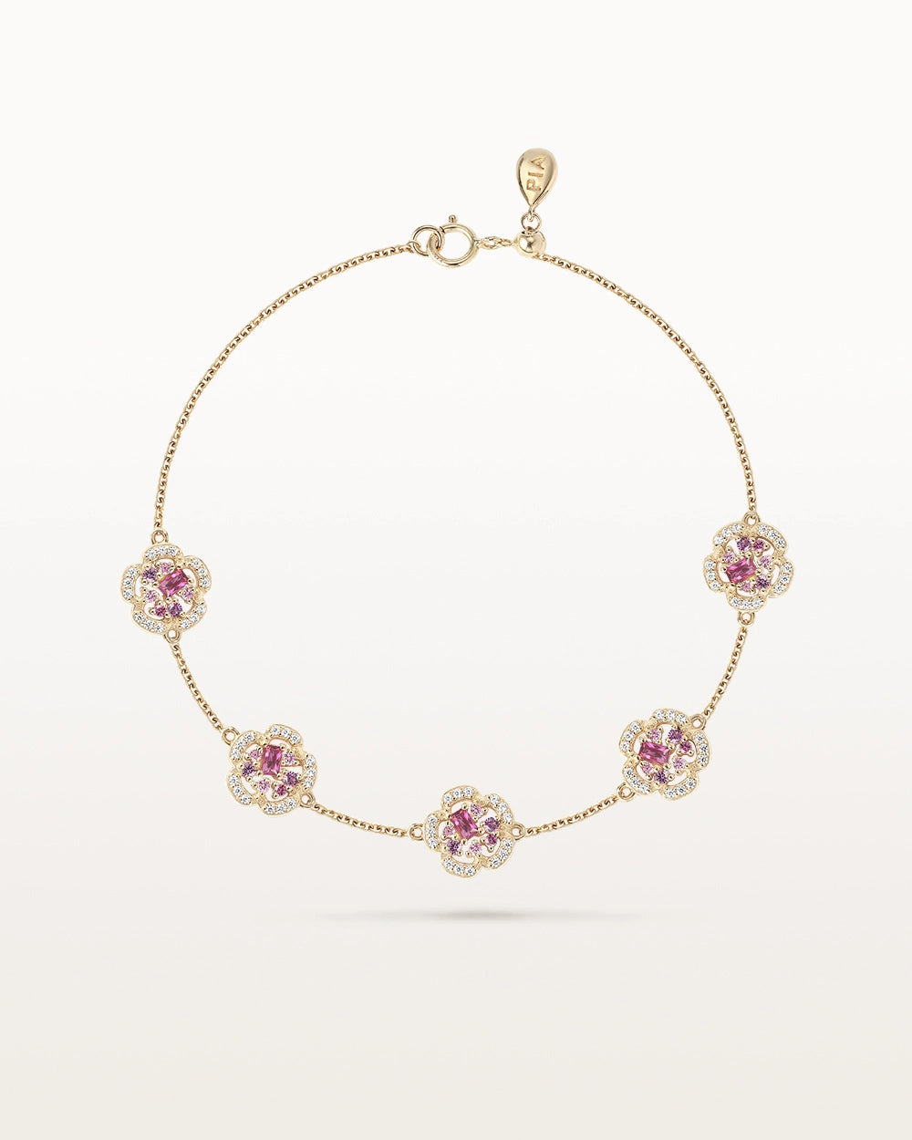 Bracelet Fiori Prune Or Jaune