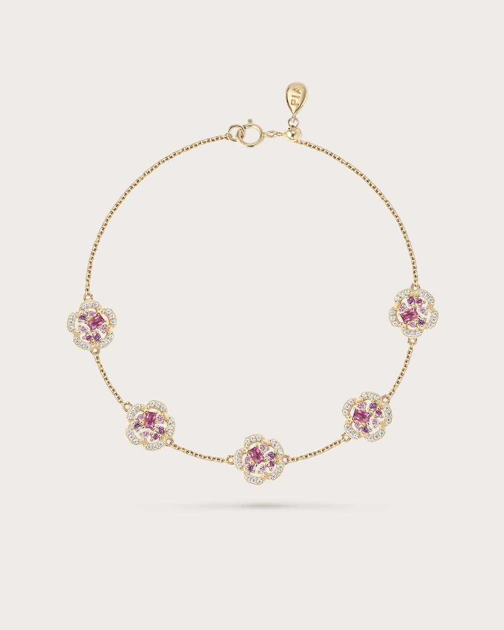 Bracelet Fiori Prune Or Jaune