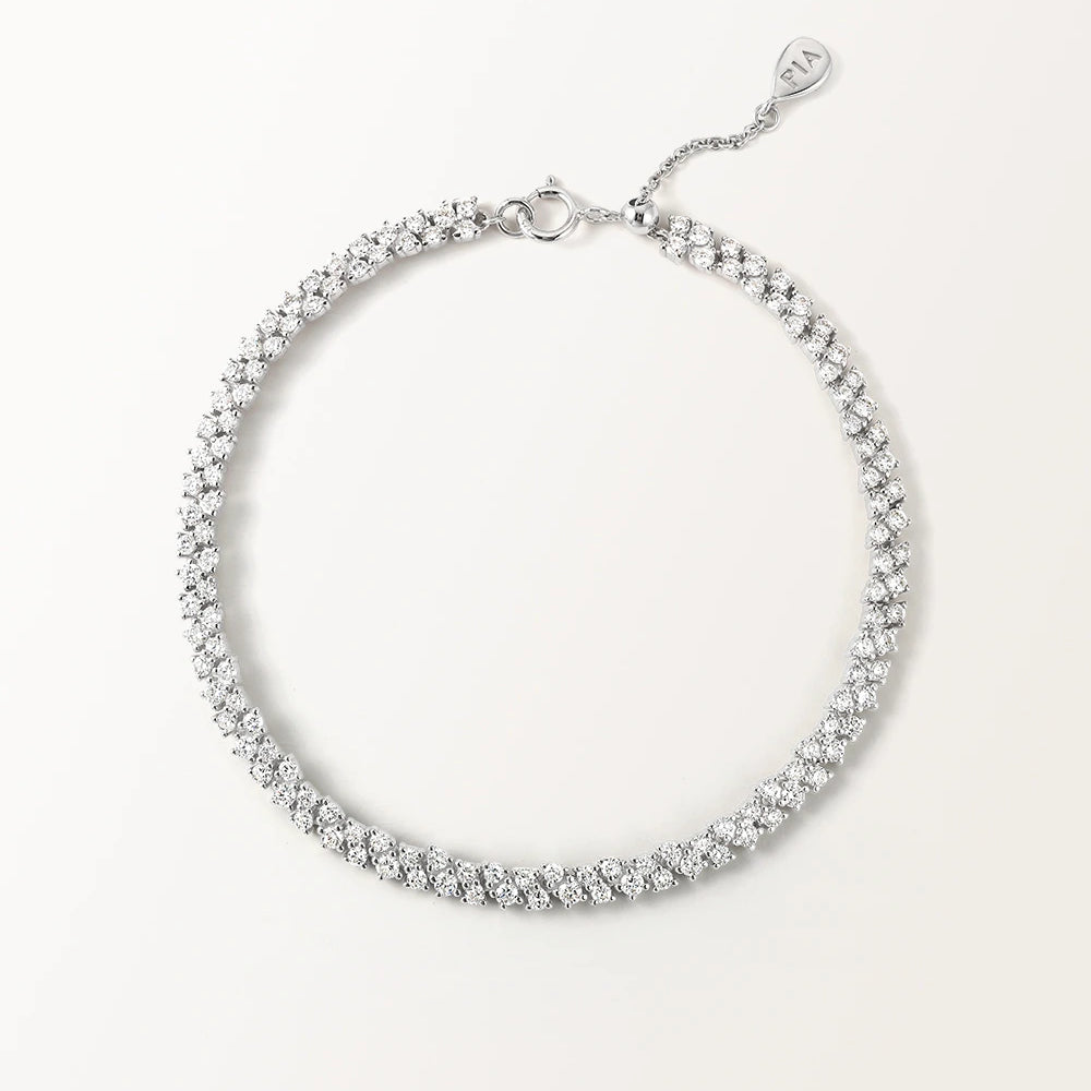 Bracelet Rivière 2 carats en or blanc