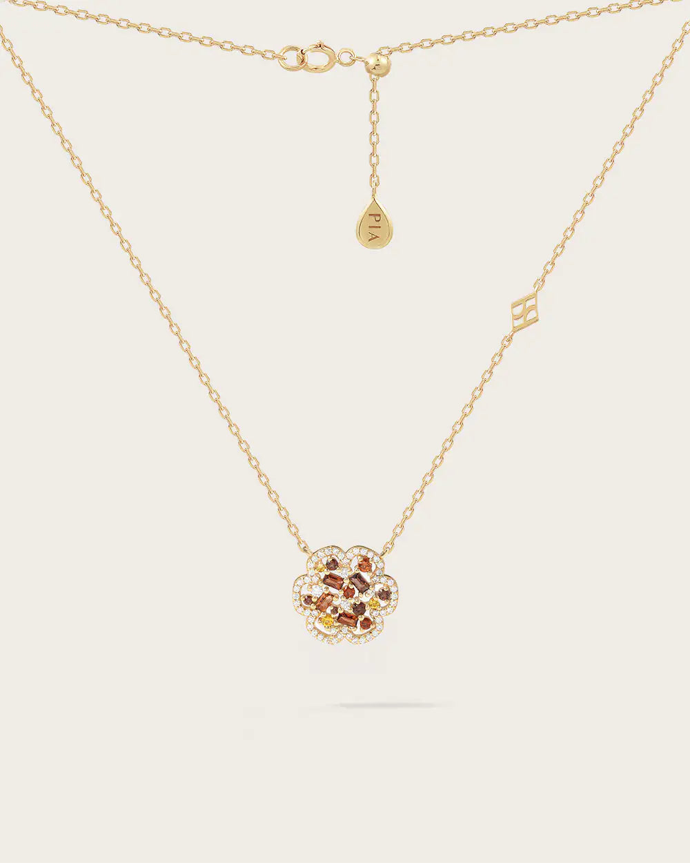 Collier Flora Brune en or jaune 