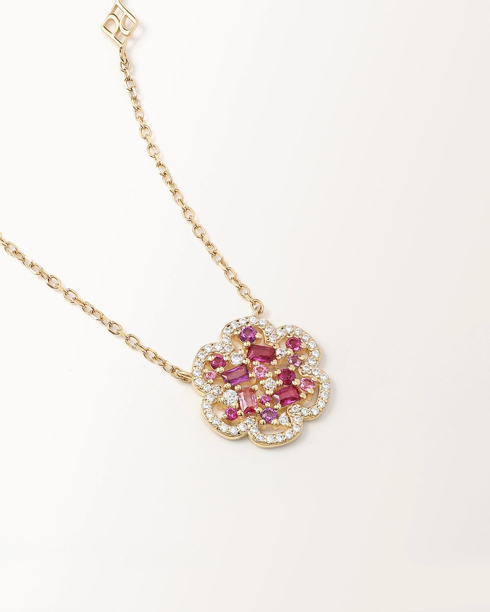 Collier Flora Prune en or jaune 