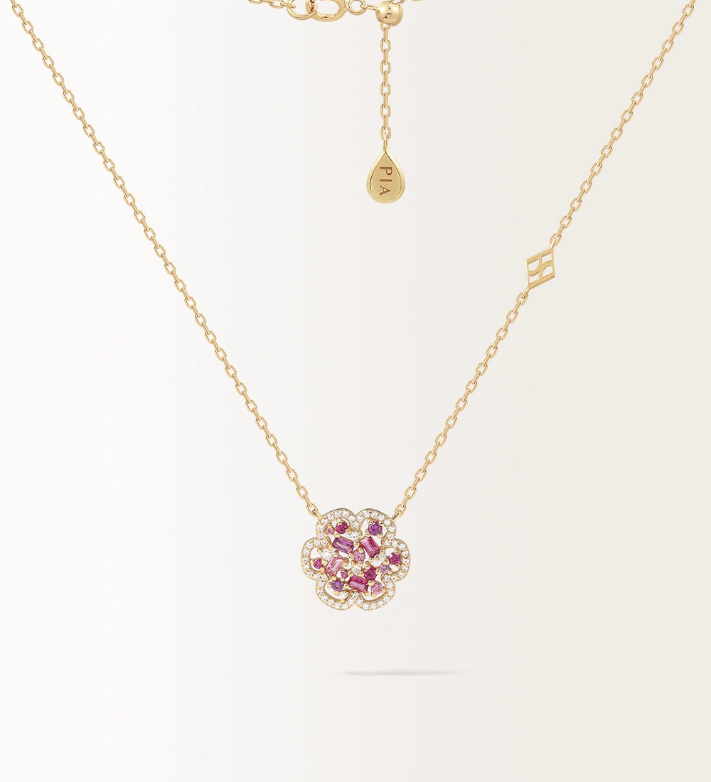 Collier Flora Prune en or jaune 