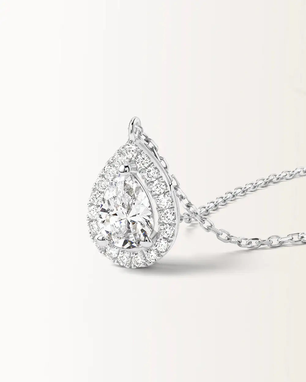 Collier Aura 0.65 carat en or blanc et diamant de synthèse