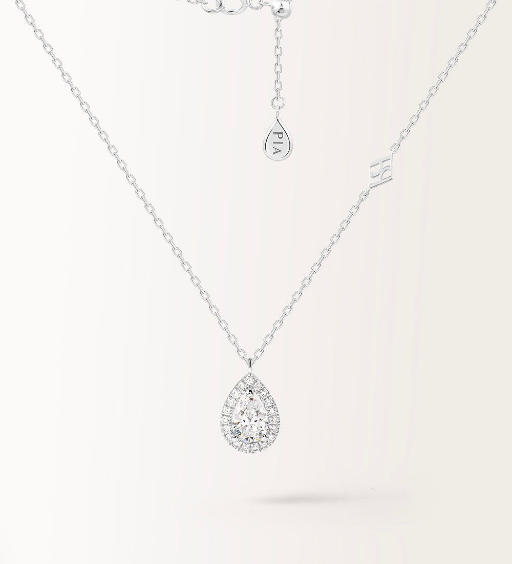 Collier Aura 0.65 carat en or blanc et diamant de synthèse