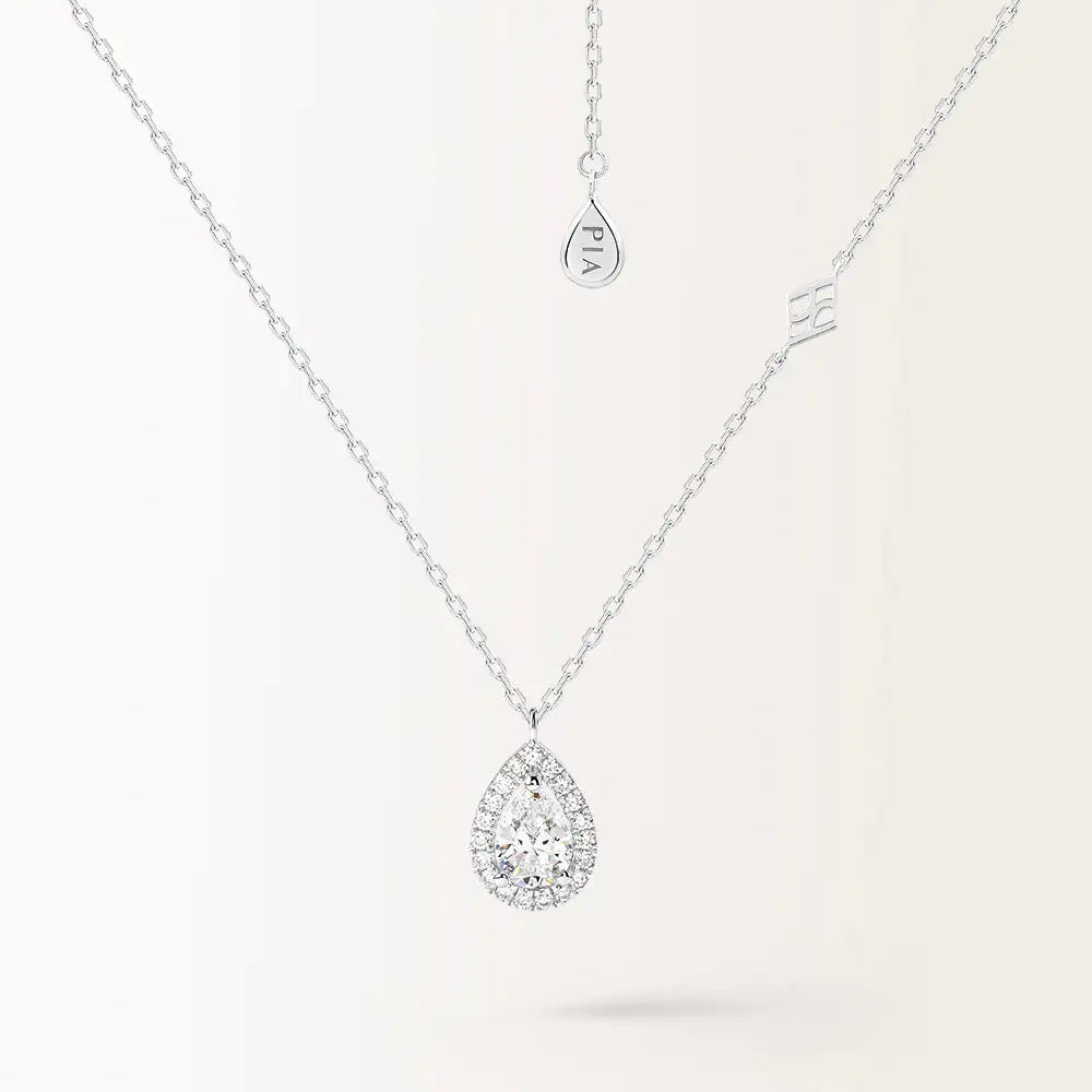 Collier Aura 0.65 carat en or blanc et diamant de synthèse