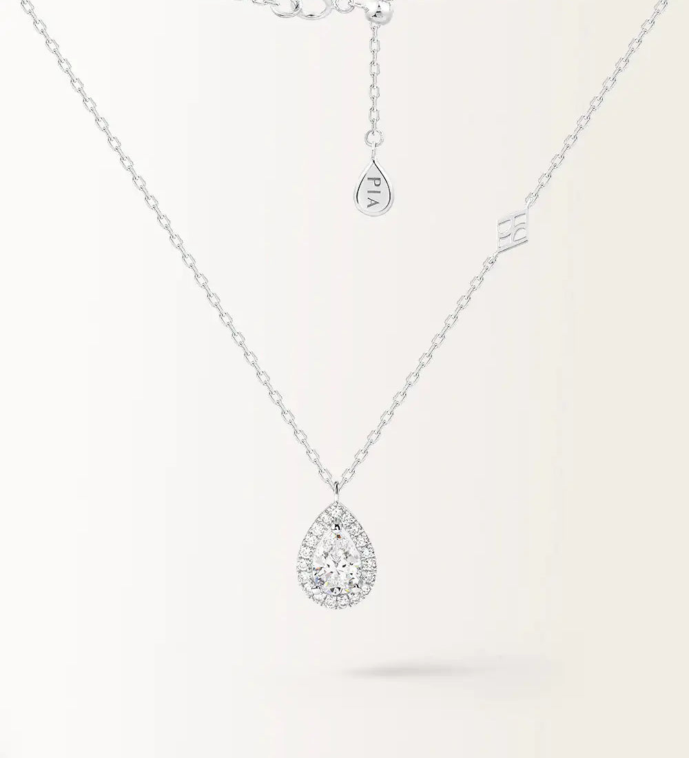 Collier Aura 0.65 carat en or blanc et diamant de synthèse