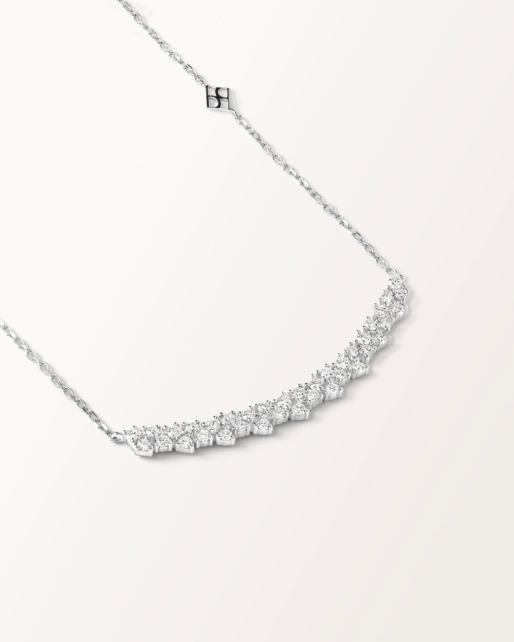 Collier rivière en or blanc et diamant de synthèse