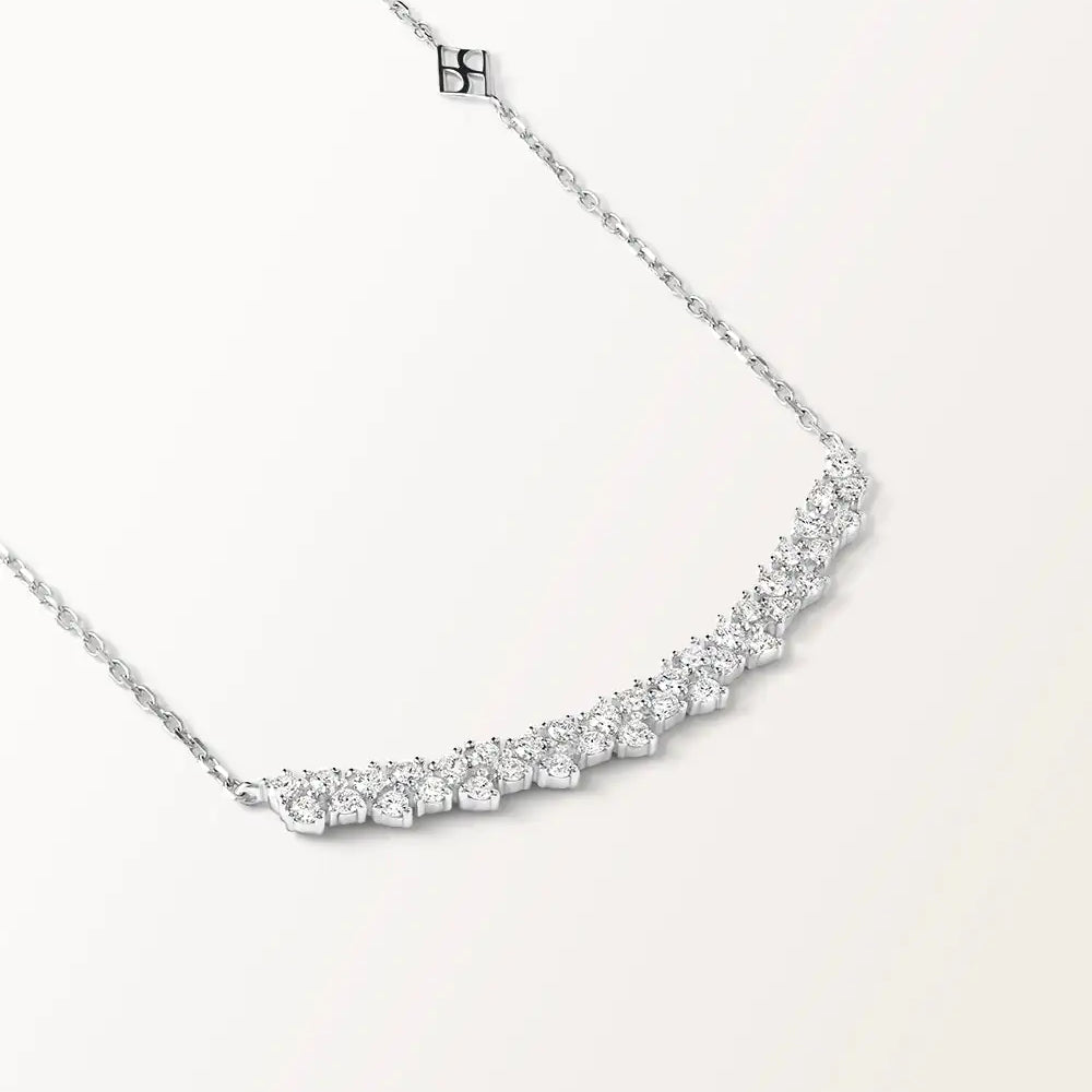 Collier rivière en or blanc et diamant de synthèse