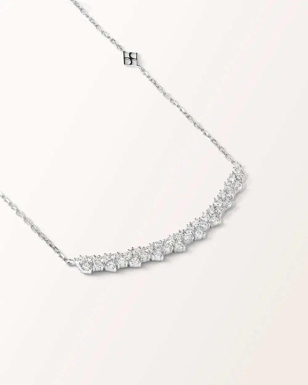 Collier rivière en or blanc et diamant de synthèse