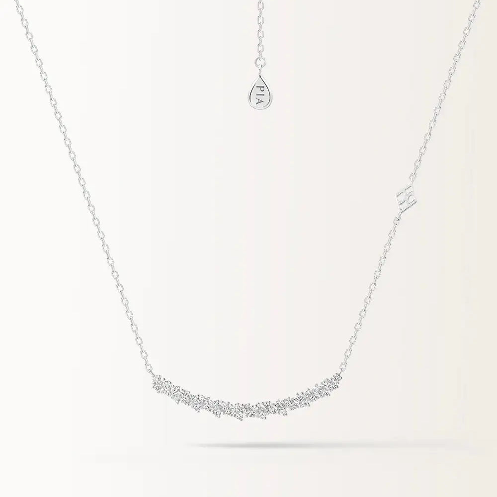 Collier rivière en or blanc et diamant de synthèse