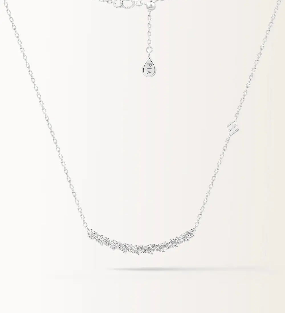 Collier rivière en or blanc et diamant de synthèse