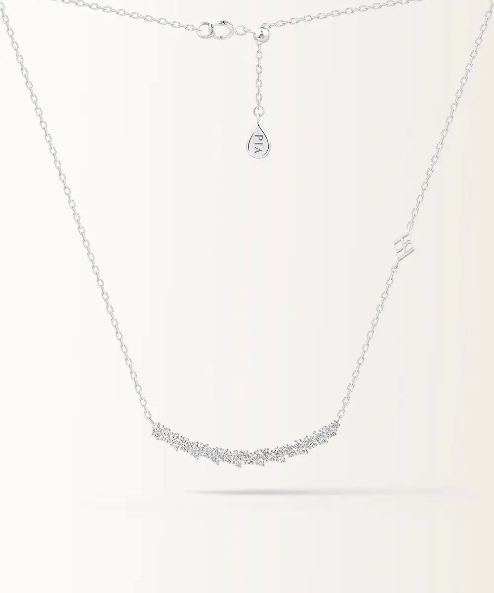 Collier rivière en or blanc et diamant de synthèse