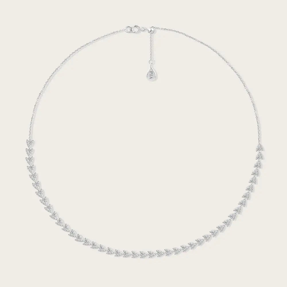 Collier Couronne en Or Blanc