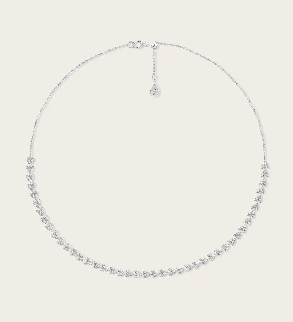 Collier Couronne en Or Blanc
