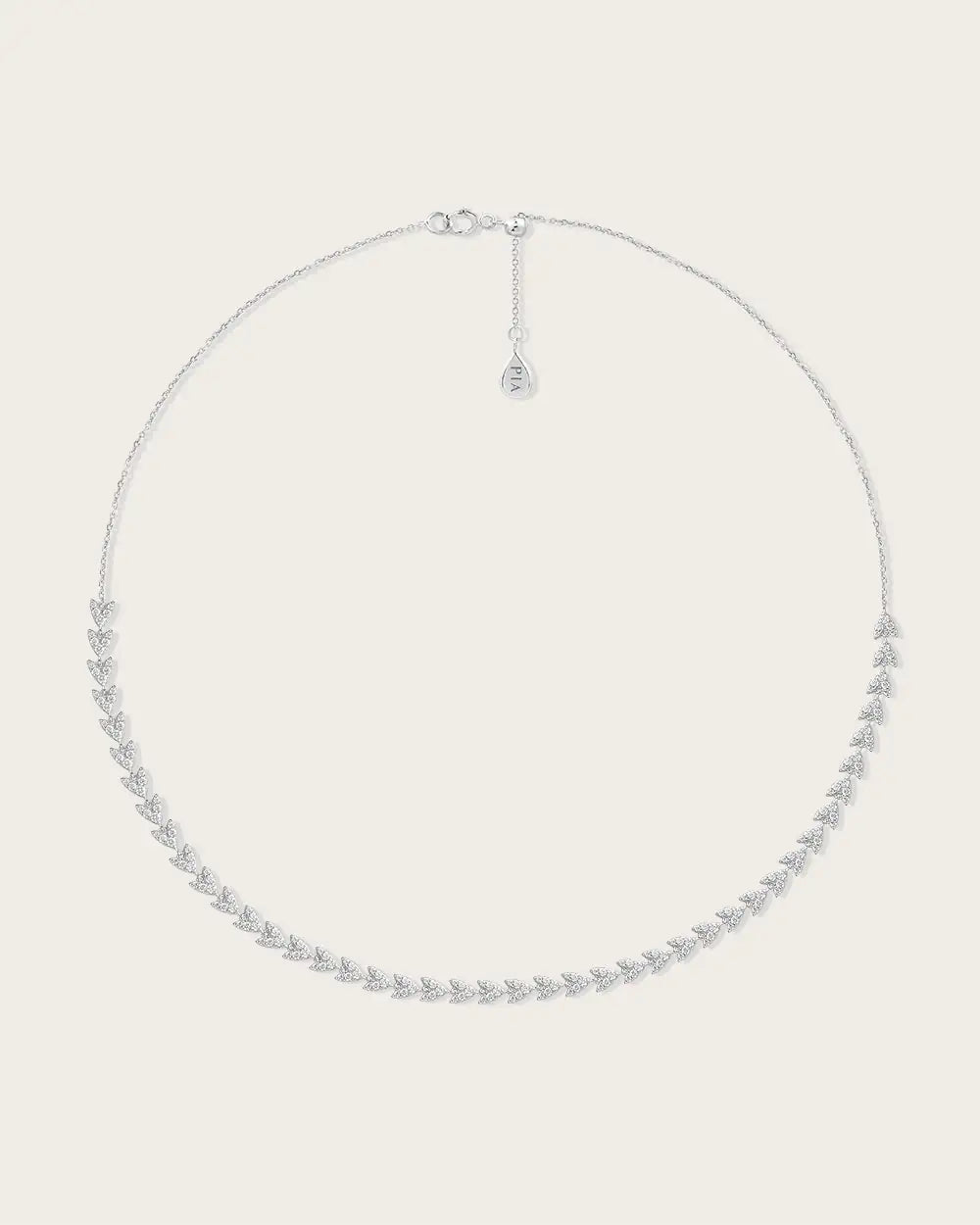 Collier Couronne en Or Blanc