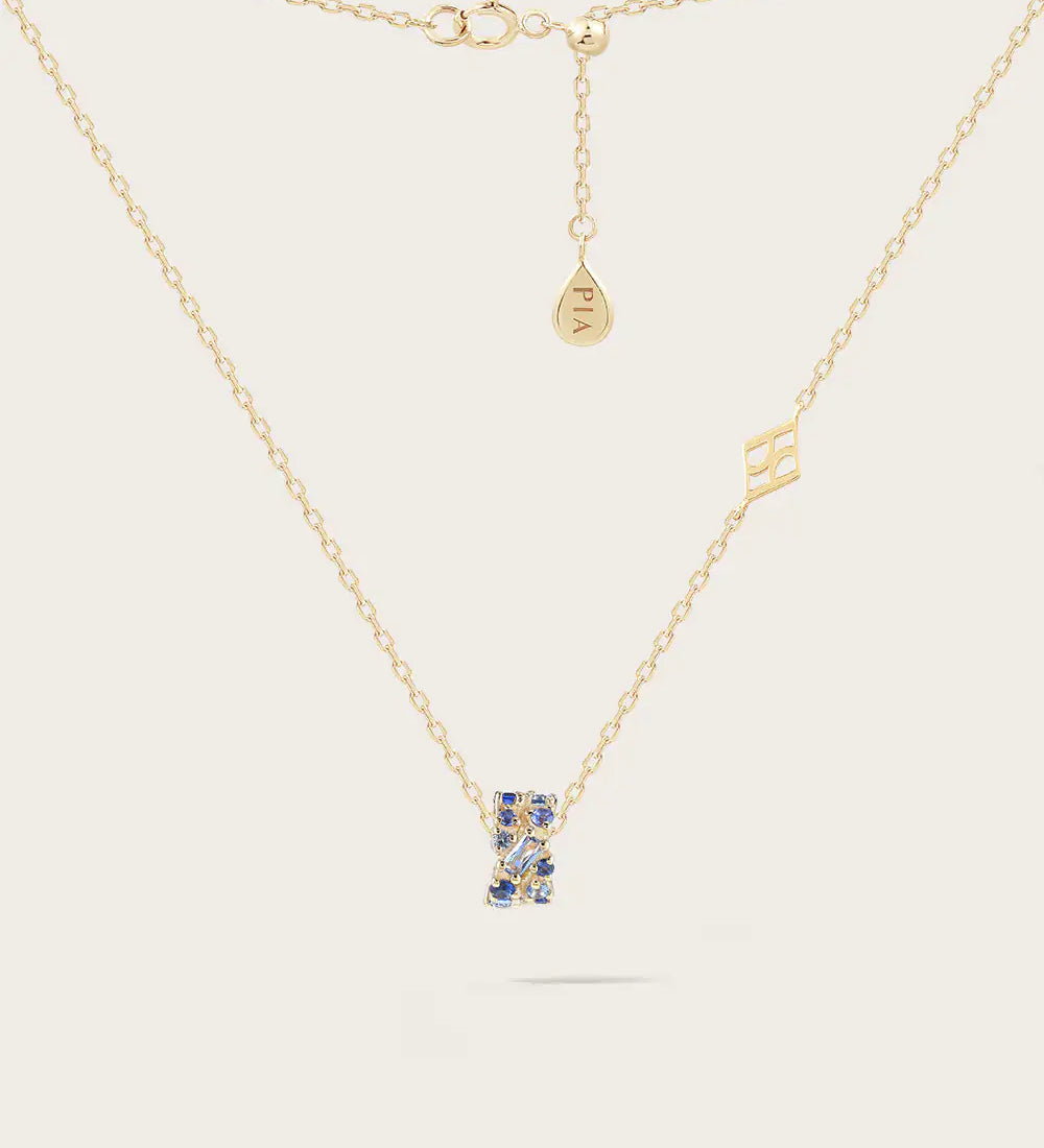 collier Baby Ophélie Bleue en Or Jaune