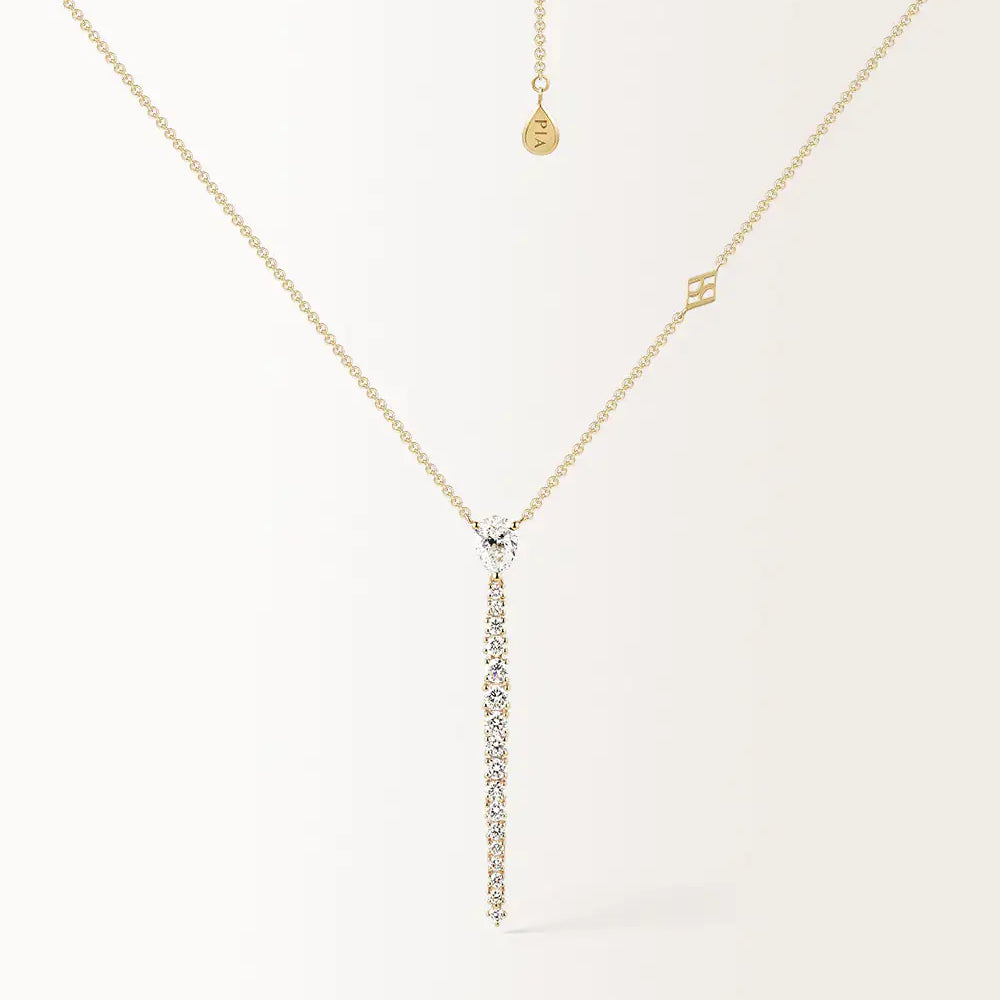 Collier Alba1.43 carats en Or Jaune et diamant de synthèse